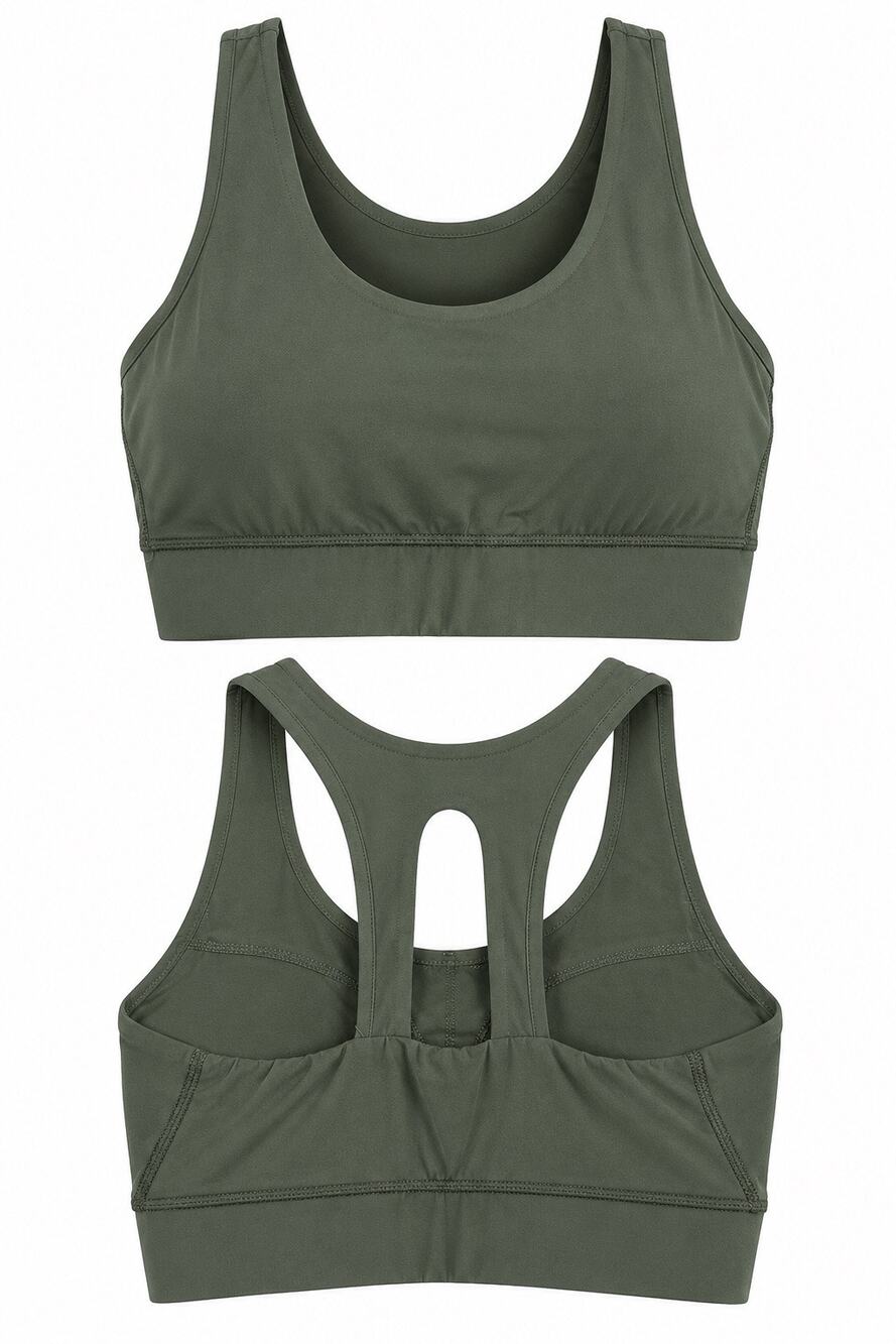 Rae Mode Olive Green Racerback Sports Bra – Size Small